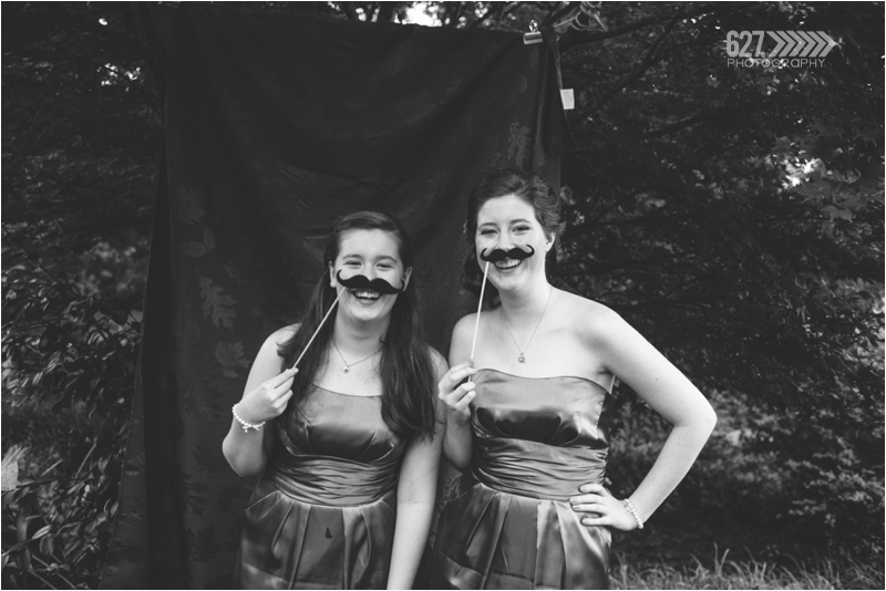 Mustache photobooth props for the bridesmaids!