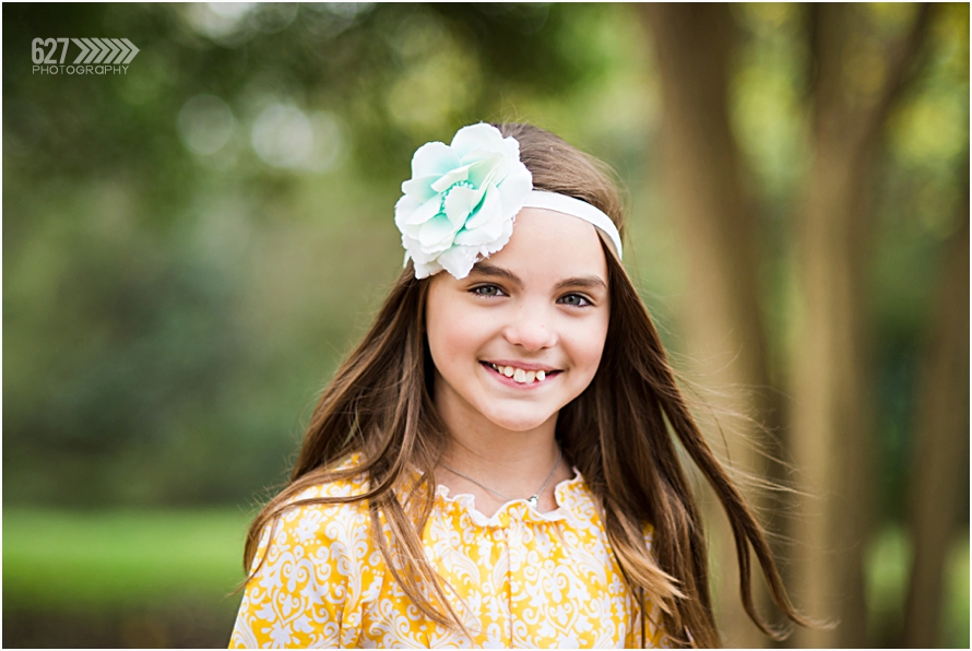beautiful daughter in flower headband
