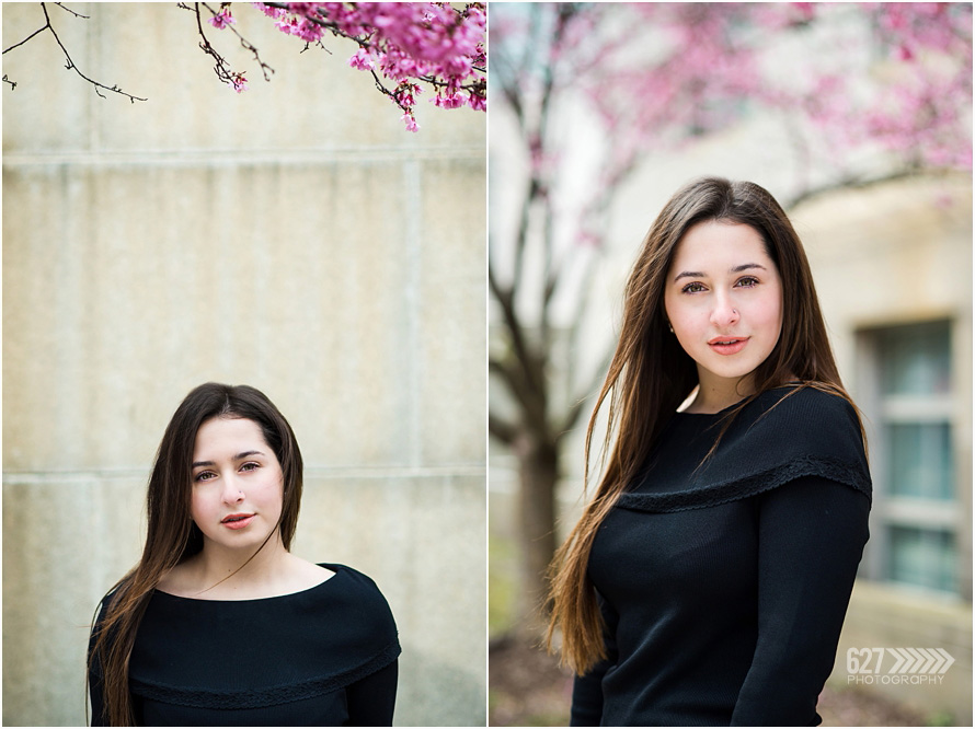 senior portraits cherry blossoms