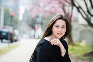 senior portraits cherry blossoms