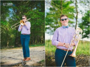 senior boy with trombone