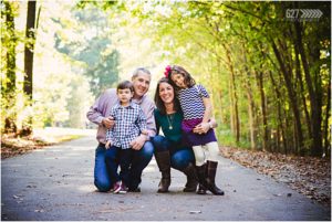 family fall portraits tree lined path