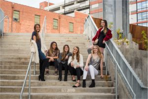 senior model team group on steps
