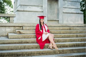 NC State Bell Tower Cap and Gown College Senior Portraits