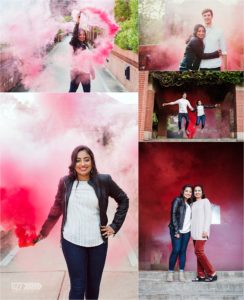 college grad portraits smokebomb