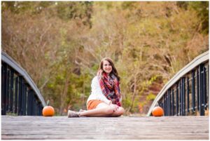 Fall Senior Portraits with Pumpkin