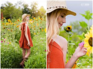 senior girl in wildflowers