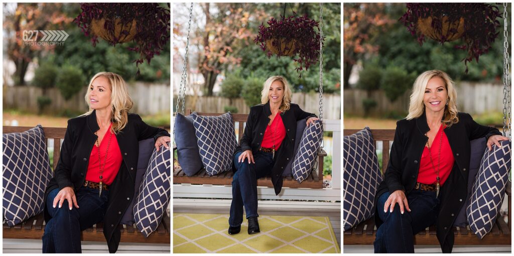 Raleigh Realtor Headshots on front porch