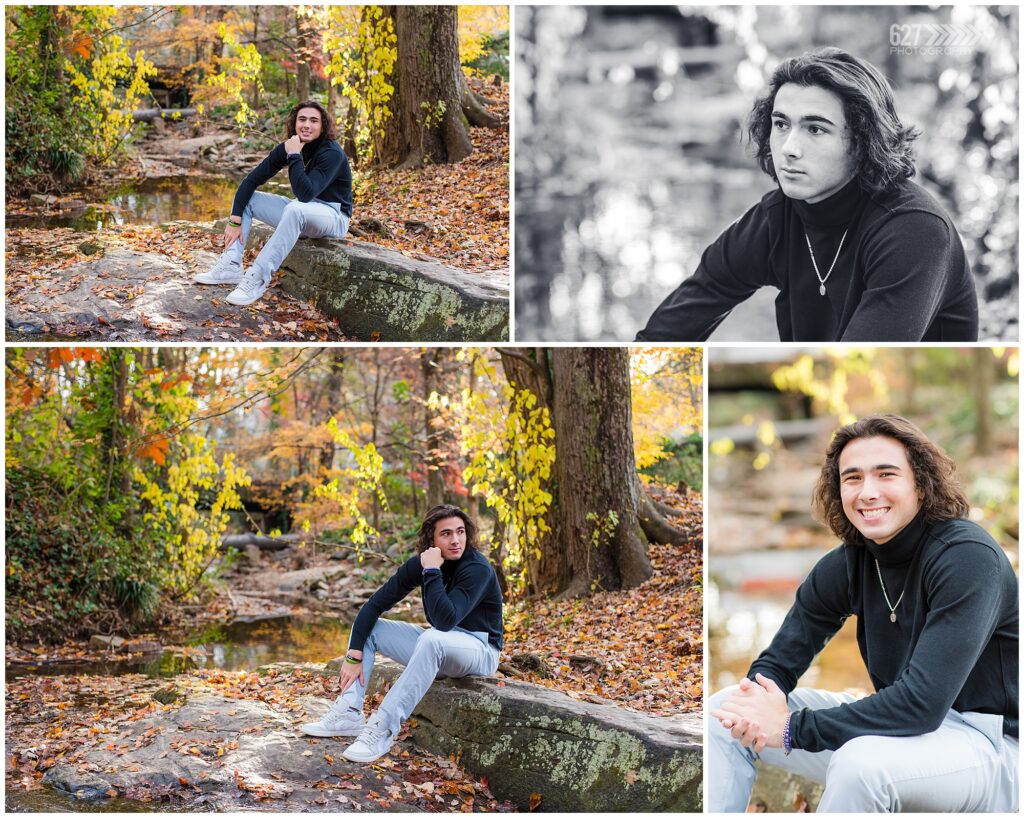 Fall Senior Portraits for Senior Guy in park 