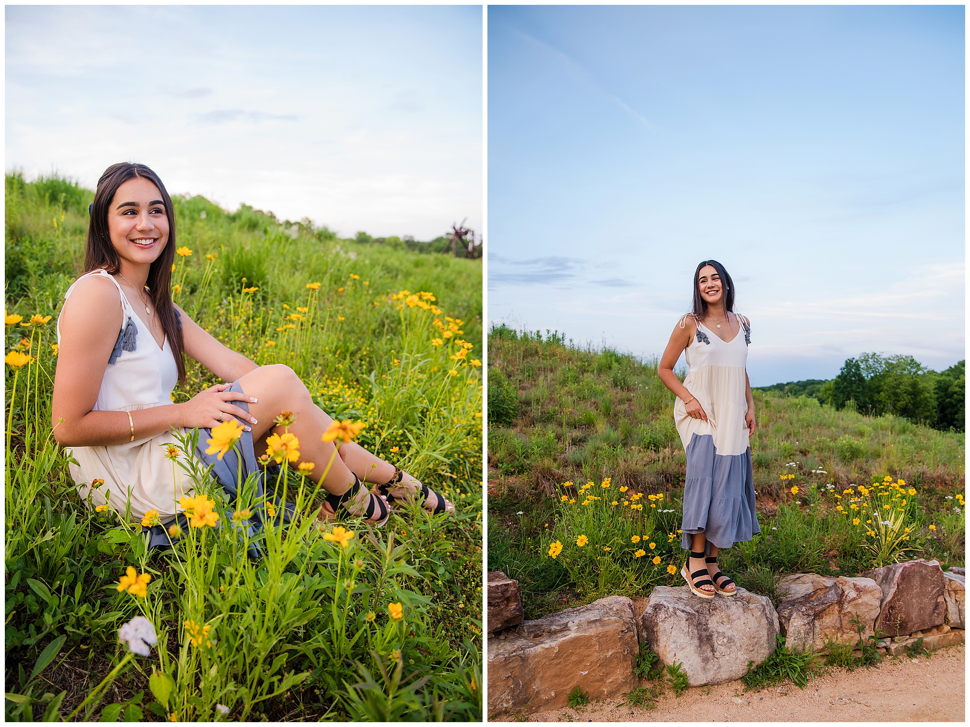 Raleigh NC senior session in field