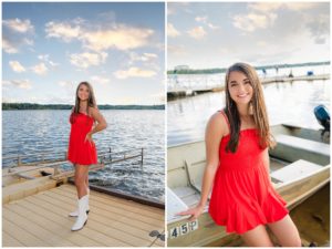 senior girl by the lake