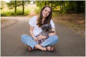 Senior girl with her dog