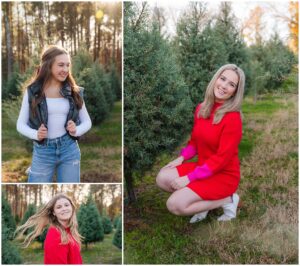 Senior Model Team shoot at the Christmas Tree Farm