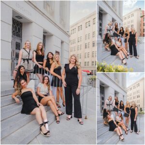 Stylish senior portrait with Gossip Girl city aesthetic in Raleigh, NC.