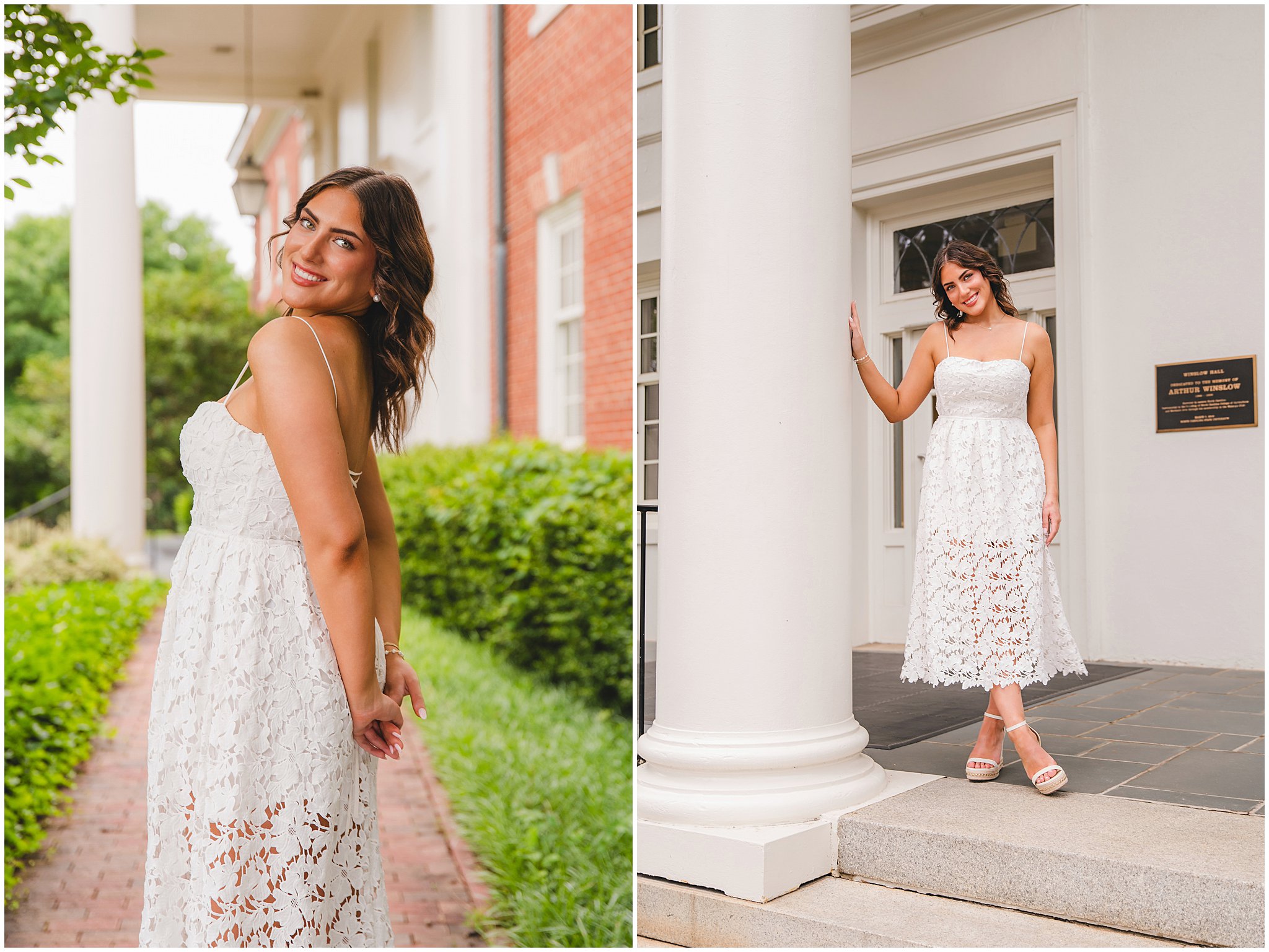 Senior girl at NC State for senior photos