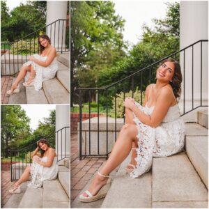 Senior girl at NC State for senior photos