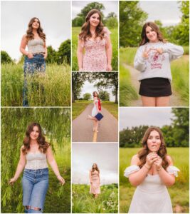 senior girl spring pictures in the park cap and gown raleigh nc