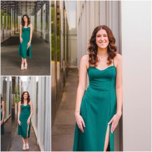 Apex Friendship senior photos with modern architecture at NC Museum of Art