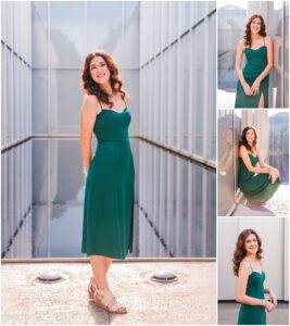 Apex Friendship senior photos with modern architecture at NC Museum of Art