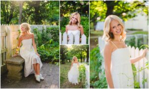 Senior pictures at Oak View Historic Farm with rustic barn backdrop in Raleigh NC