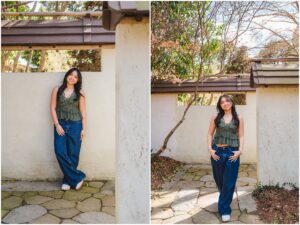 Erin during her Cary Christian senior picture session at Raulston Arboretum.