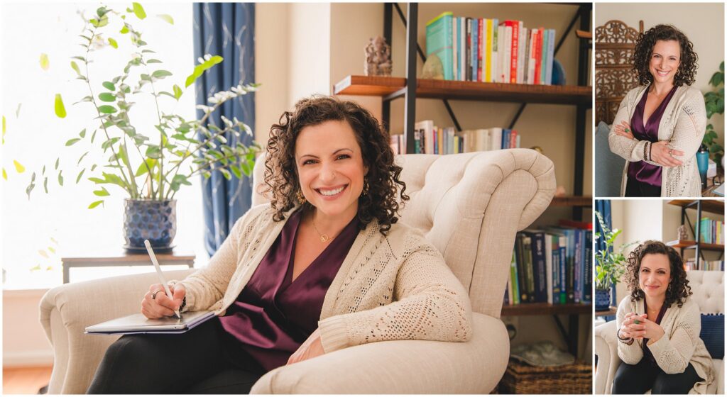Branding headshot of a therapist for a Cary psychology practice.
