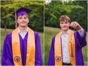 Outdoor senior portrait celebrating a Holly Springs High School graduate