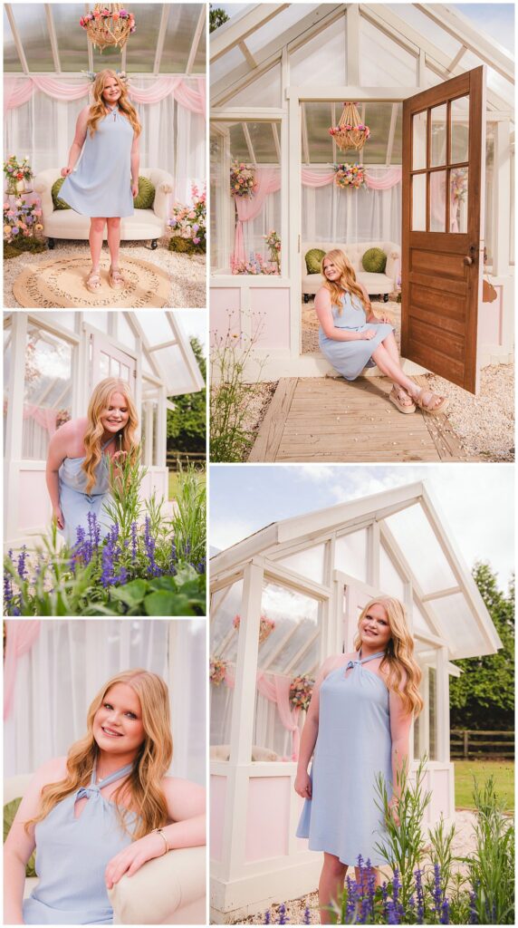 Individual senior portraits photographed at Polly's Petal Patch flower farm in Fuquay-Varina, North Carolina.