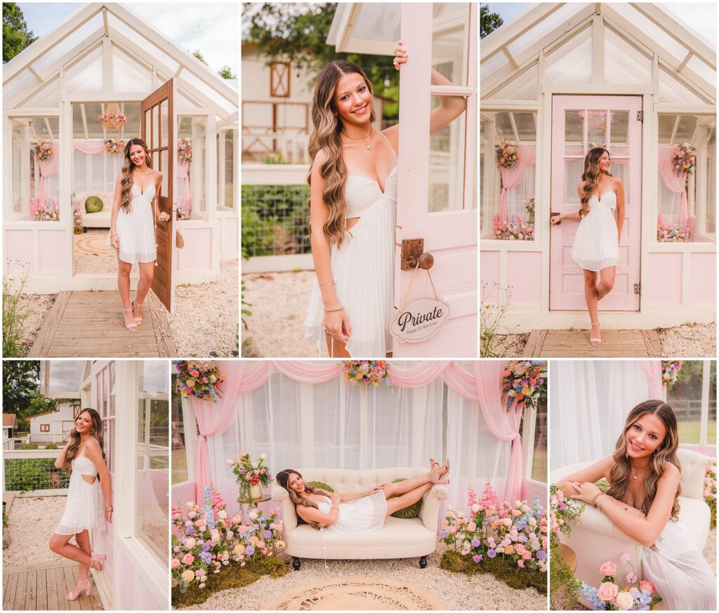 Individual senior portraits photographed at Polly's Petal Patch flower farm