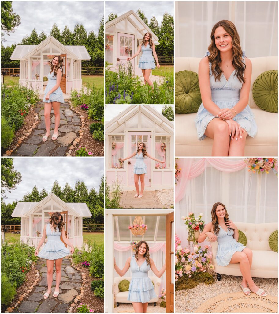 Individual senior portraits photographed at Polly's Petal Patch flower farm in Fuquay-Varina, North Carolina.