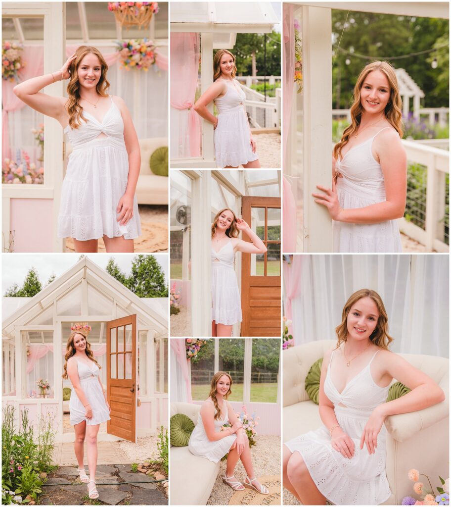 Individual senior portraits photographed at Polly's Petal Patch flower farm