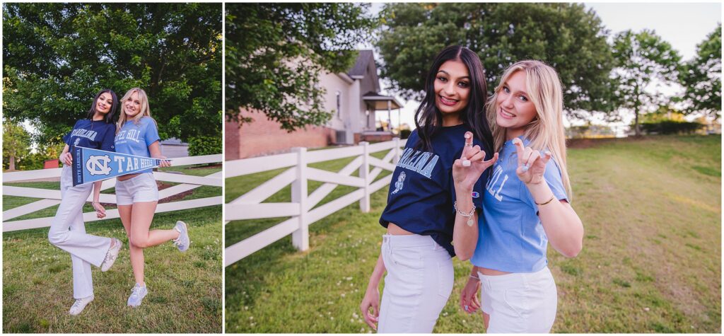 UNC Chapel Hill college tee shirt recent grads farm photo shoot
