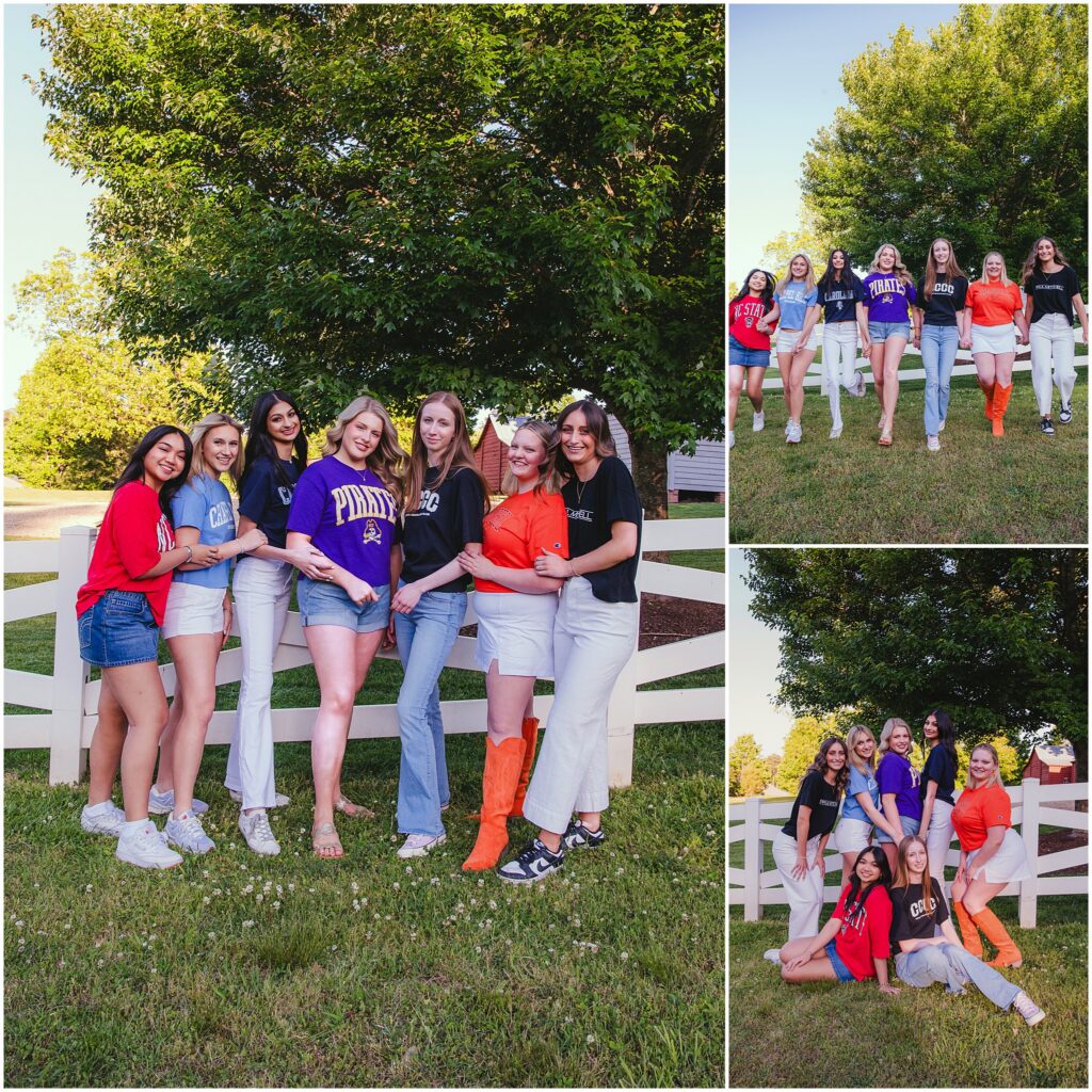 627 Photography Senior Model Team wearing college T-shirts