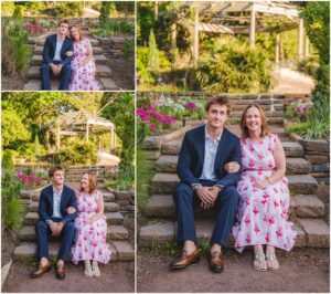 Holly Springs High School senior with his mom at Duke Gardens