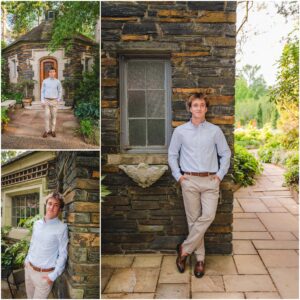 Male senior portrait at Duke Gardens
