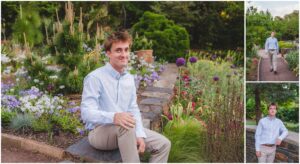 Male senior portrait at Duke Gardens