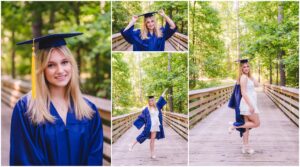 Class of 2026 senior wearing her cap and gown for graduation portraits