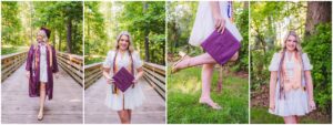 Class of 2026 senior wearing her cap and gown for graduation portraits