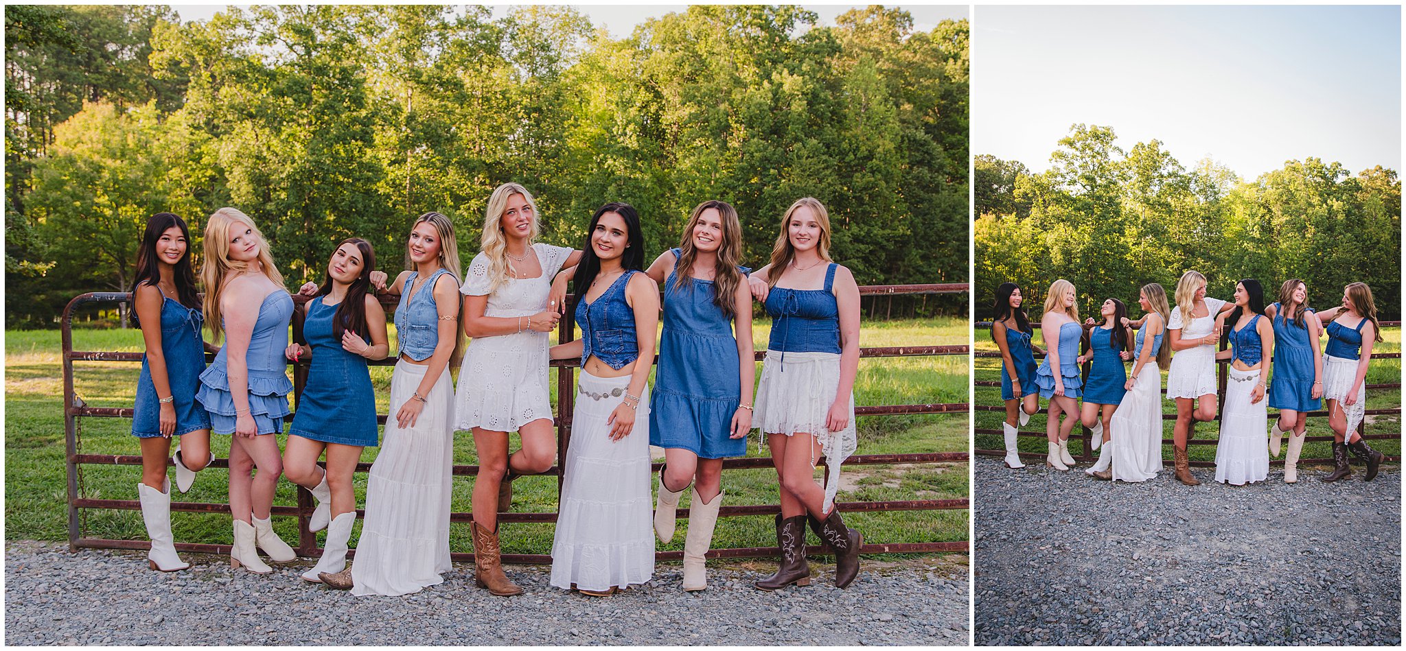 Senior Model Team wearing denim and white at a private property in New Hill, NC