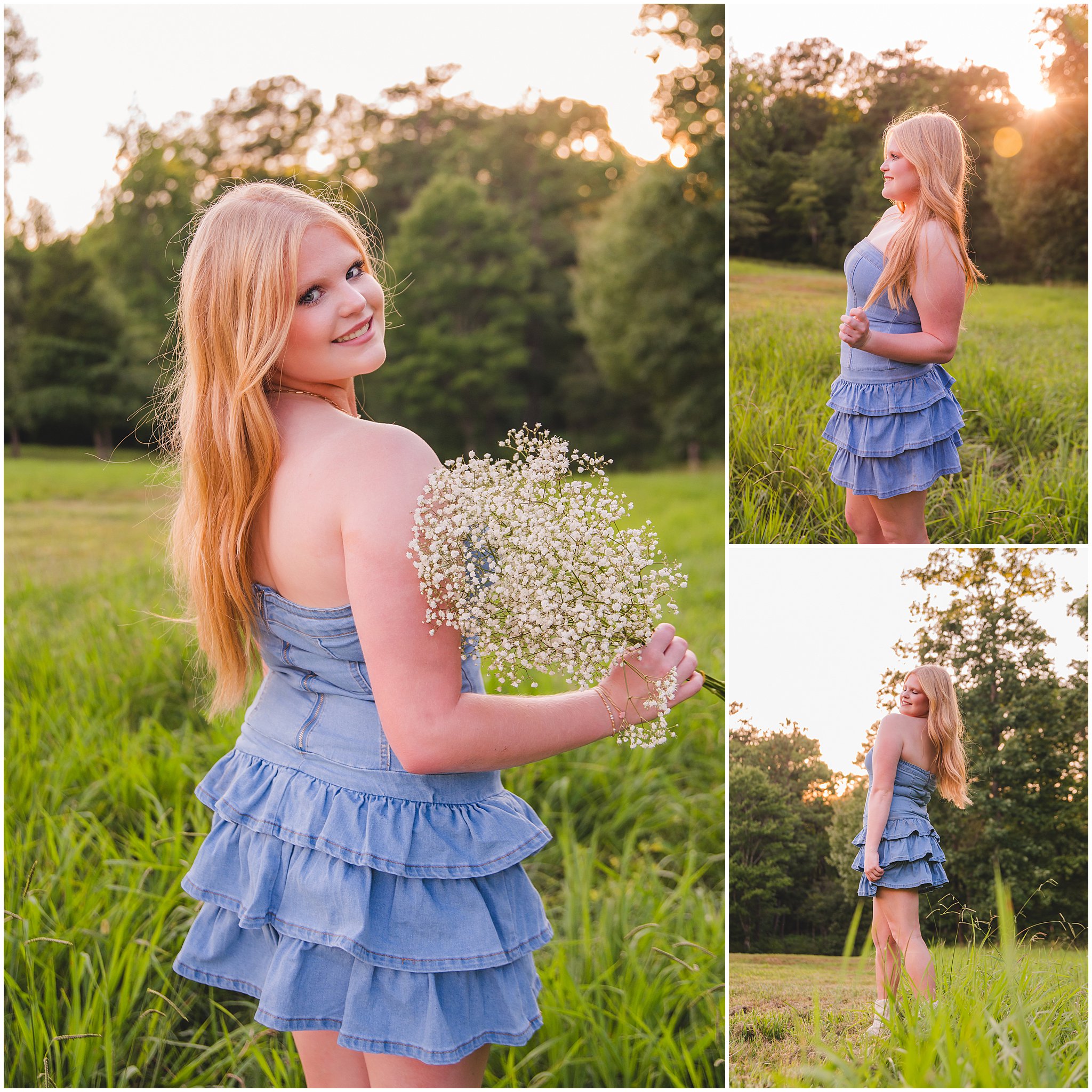 Senior girl posing in denim against a rustic country backdrop